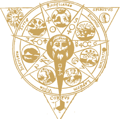 The Emerald Tablet emblem of the Temple of Hermès